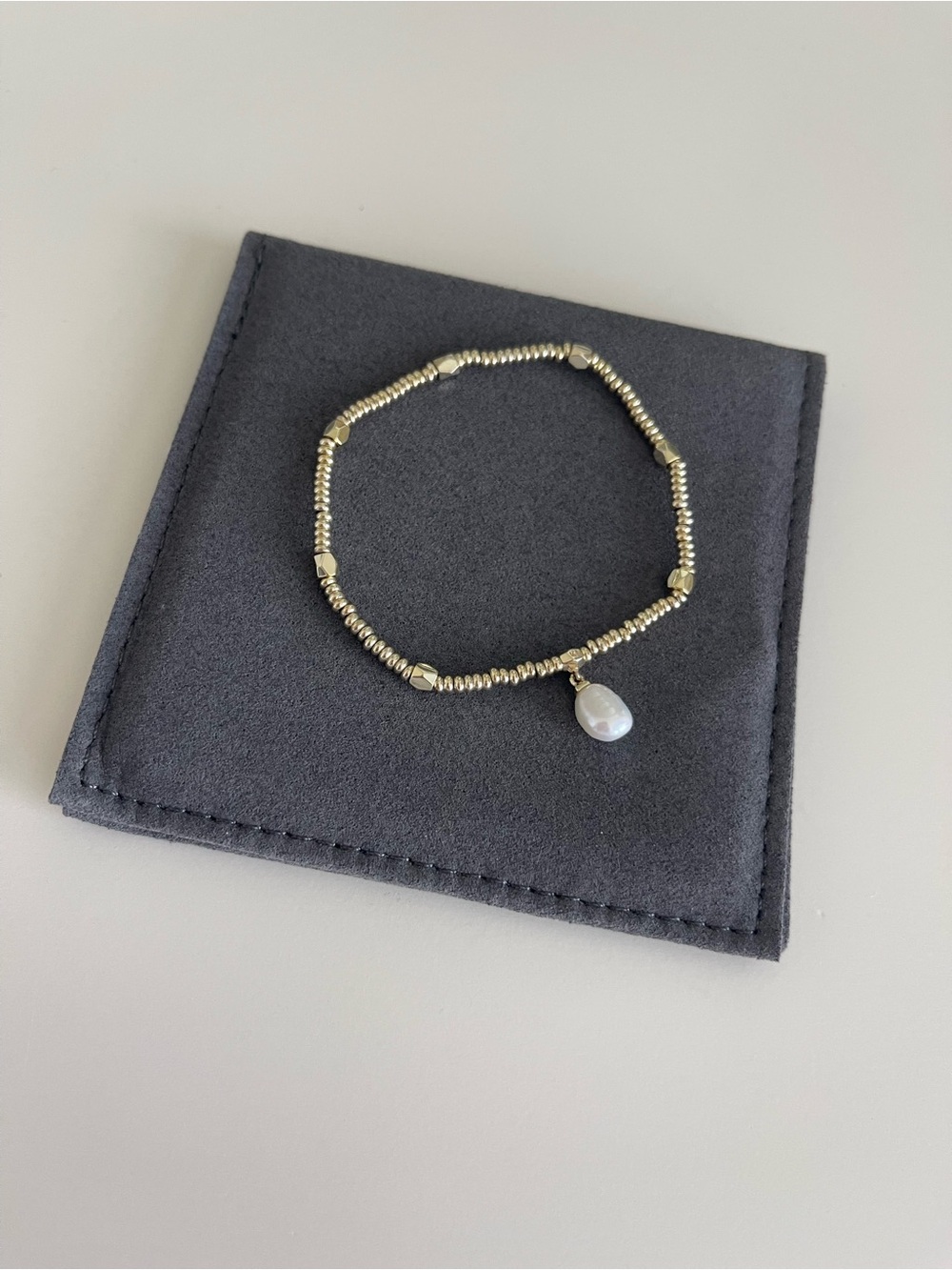 Kendra Scott Gold Plated Beaded Bracelet with Pearl Charm